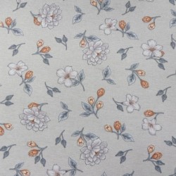 Tissu Moet Imprimé Petites Fleurs Fond Lin