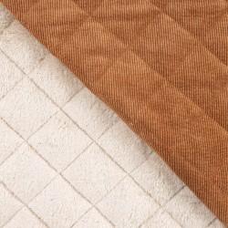 Tissu Velours Côtelé Matelassé Fausse Fourrure Camel