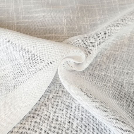 Tissu Etamine Flammée Azuro Blanc