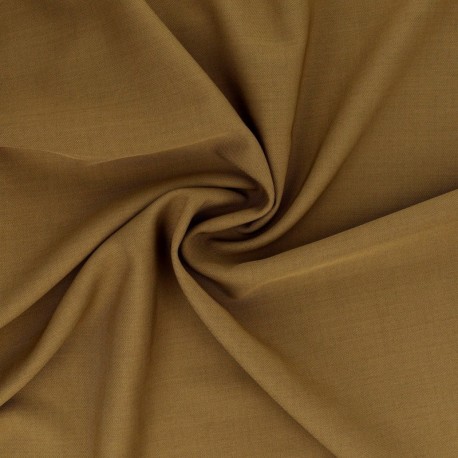 Tissu Serge Fluide Uni Kaki