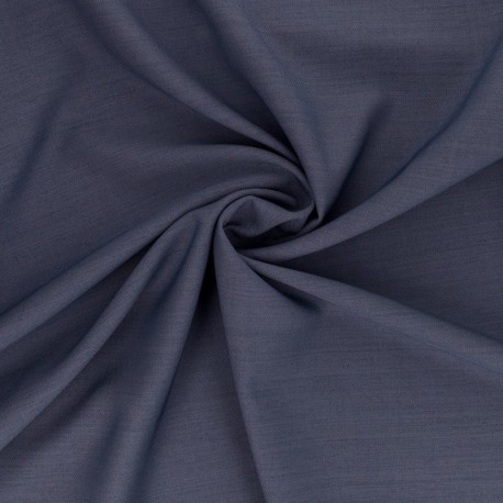 Tissu Serge Fluide Uni Bleu Jean