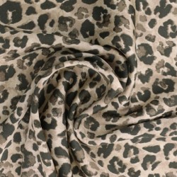 Tissu Crêpe Satin Imprimé Noir Tacheté