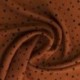 Tissu Viscose Imprimée Fond Camel Pois Noir