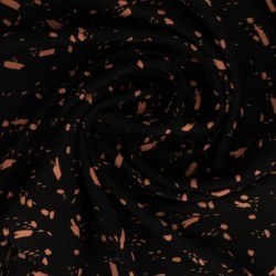 Tissu Viscose Imprimée Noir Marron