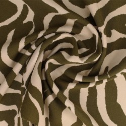 Tissu Viscose Imprimée Vert Zèbre 