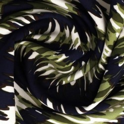 Tissu Viscose Imprimée Vert Rayé