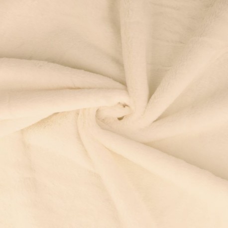 Tissu Fausse Fourrure Ecru 