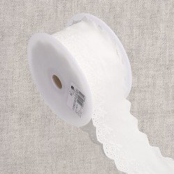 Broderie fleurs Blanc