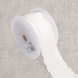 Broderie festons 2 rangs Blanc