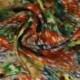 Tissu Popeline de Viscose Imprimée Motif Abstrait Multicolore