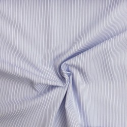 Tissu Toile Chemise Rayé Bleu Clair