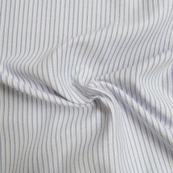 Tissu Toile Chemise Fines Rayures Bleues