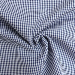 Tissu Toile Chemise Carreaux Bleus