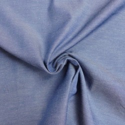 Tissu Toile Chemise Uni Bleu 