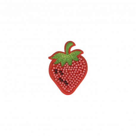 Ecusson fraise perles - Fraise