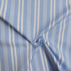 Tissu Toile Chemise Rayé Bleu