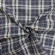 Tissu Toile Chemise Carreaux Bleu Marine