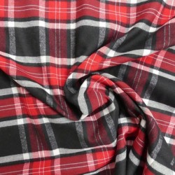 Tissu Toile Chemise Flanelle Rouge