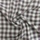 Tissu Toile Chemise Petits Carreaux Blanc Marron