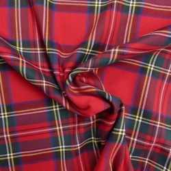 Tissu Toile Chemise Carreaux Rouge Vert