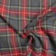 Tissu Toile Chemise Carreaux Gris Rouge