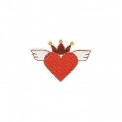 Ecusson coeur avec aile - Rouge