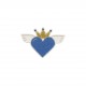 Ecusson coeur avec aile - Bleu