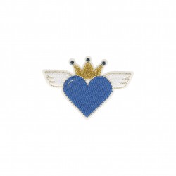 Ecusson coeur avec aile - Bleu