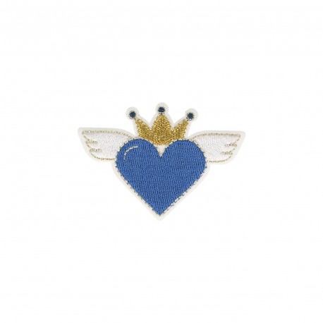 Ecusson coeur avec aile - Bleu