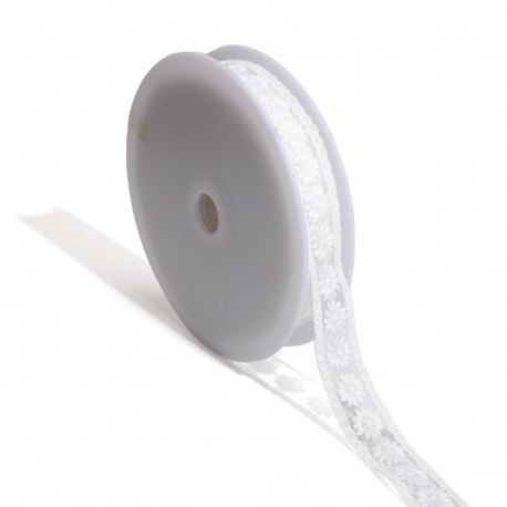 Broderie fleurs sur tulle