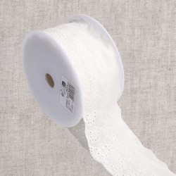 Broderie fleurs Blanc