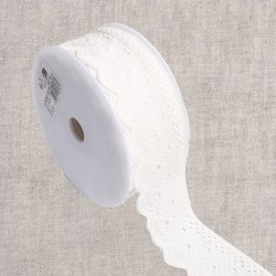 Broderie vagues Blanc