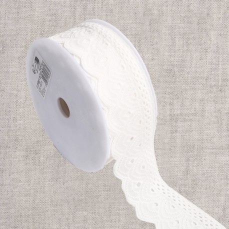 Broderie vagues Blanc