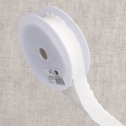 Broderie fleurs Blanc