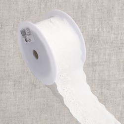 Broderie fleurs Blanc