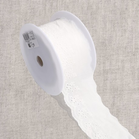 Broderie fleurs Blanc