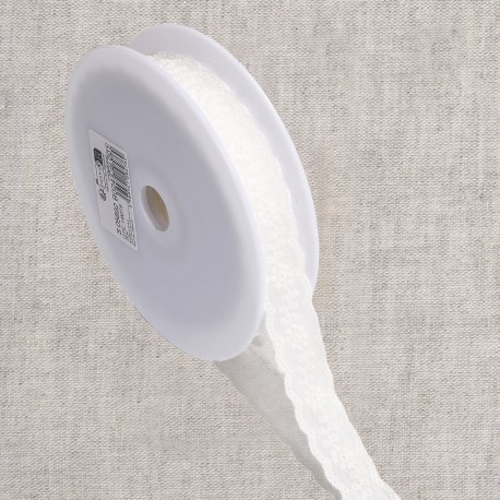 Broderie entre deux fleurs Blanc - 