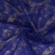 Tissu Dentelle Elastique Roses Bleu Roi 
