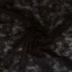 Tissu Dentelle Elastique Roses Noir 