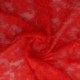 Tissu Dentelle Elastique Roses Rouge
