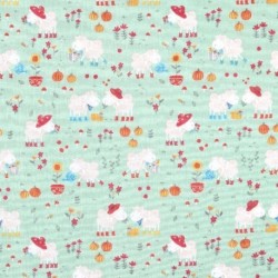 Tissu Coton Imprimé Galway Vert