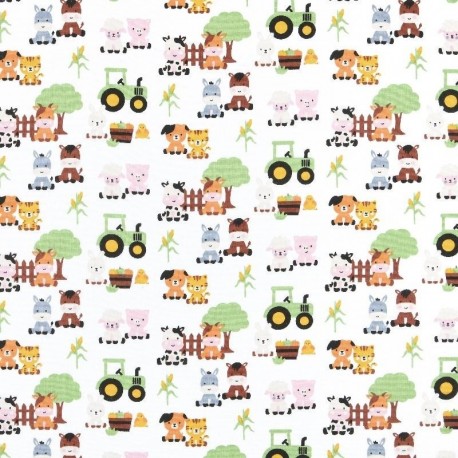 Tissu Coton Imprimé Pature Multico 