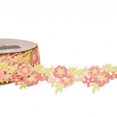 Galon brodé bouquets