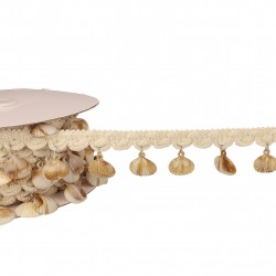 Galon frange coquillages Ecru