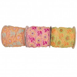 Galon fleurs en perle