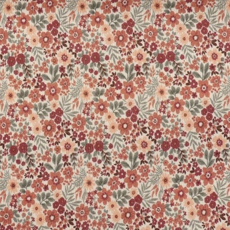 Tissu Jersey Côtelé Fleurs