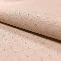 Tissu Jersey Ajouré Uni Nude Rose 