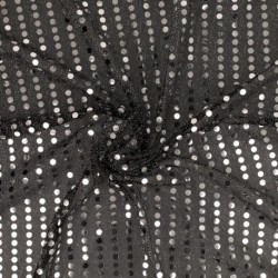 Tissu Paillette Argent Sur Voile Argent 
