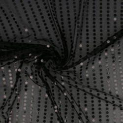 Tissu Paillette Sur Voile Noir 