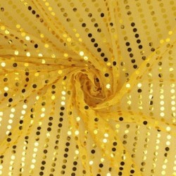 Tissu Paillette Sur Voile Or 